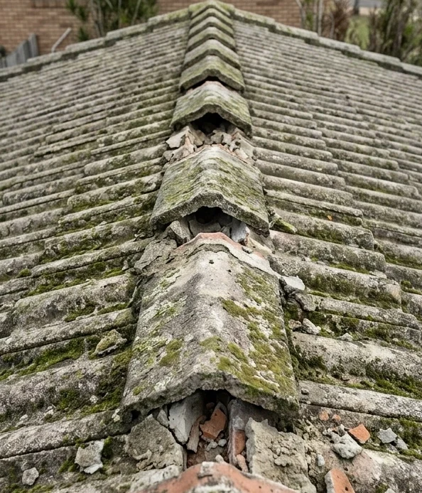 Brassall-ridge-capping_Before repair